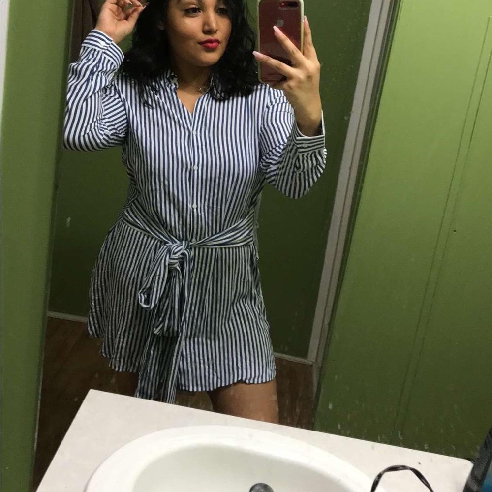 Collared button up mini dress